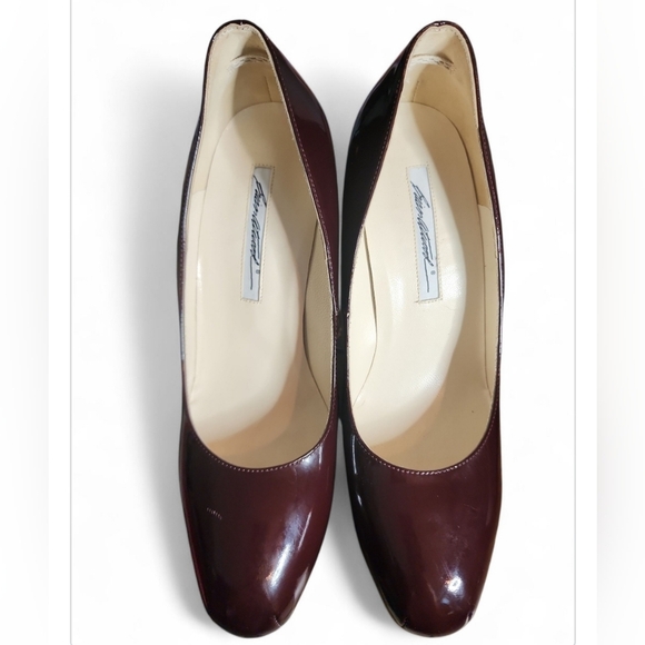 Brian Atwood MANIAC Patent Leather Glass Platform Heels Pumps Shoe Deep Burgundy - Picture 9 of 12